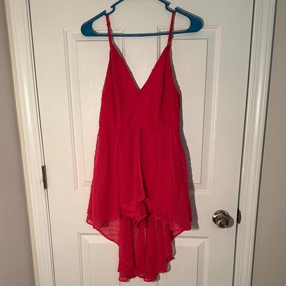 FAVLUX Vibrant Pink Textured Romper